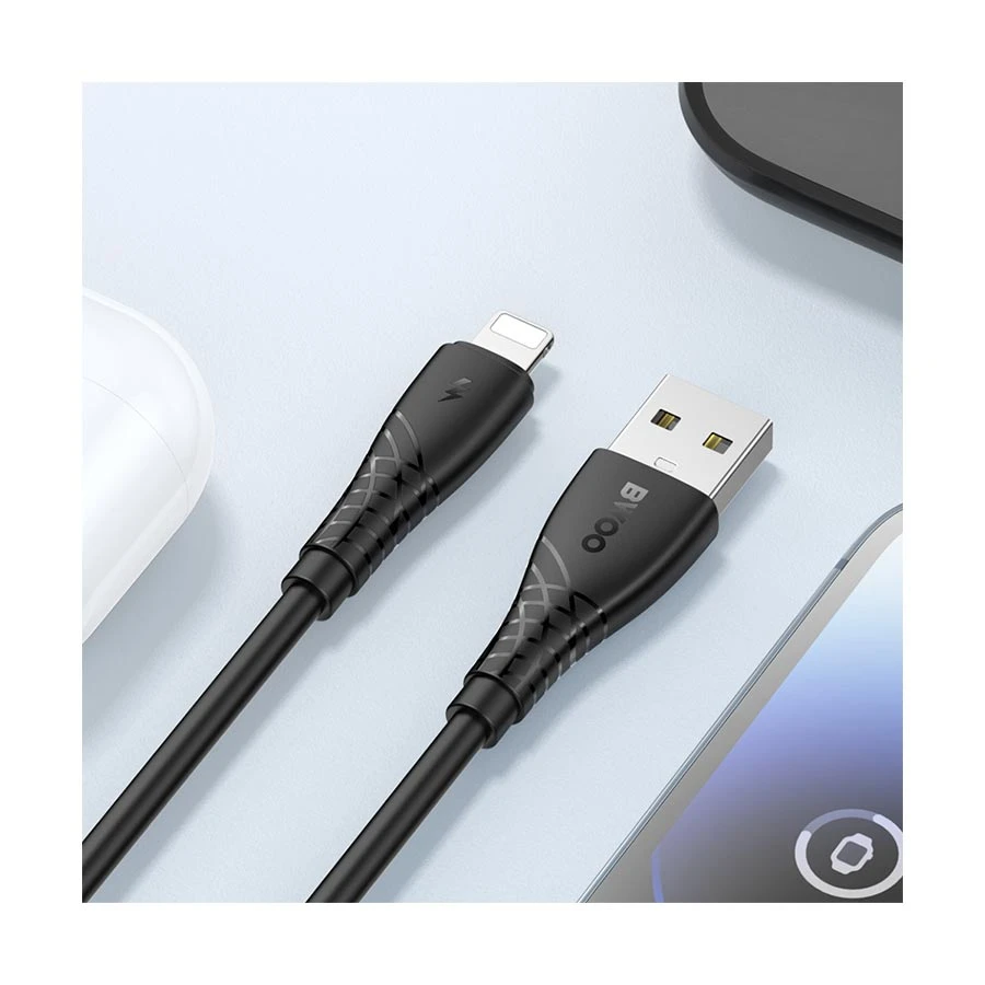 Bwoo BO-X318L 15W USB to Lightning Charging & Data Cable 1m Black