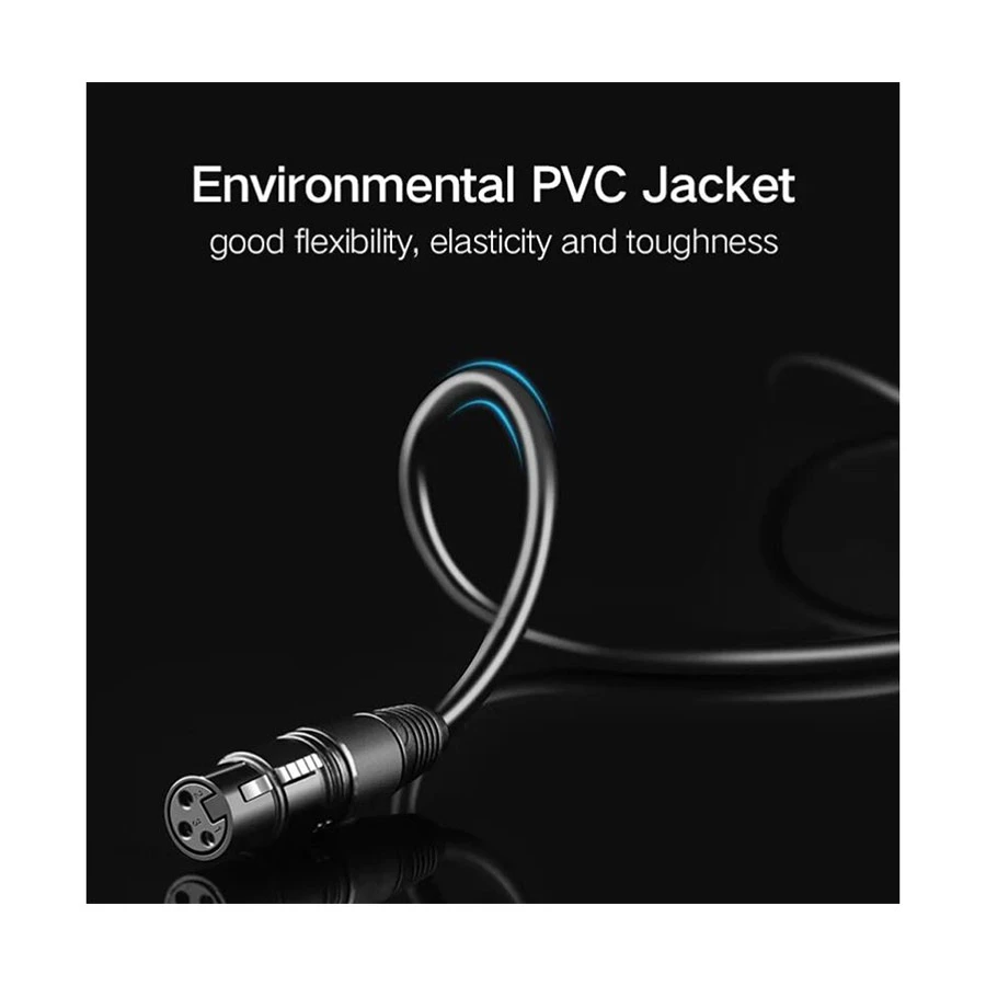 UGREEN AV131 (20720) 6.5mm Male to XLR Female 3 Meter Black Mic Cable