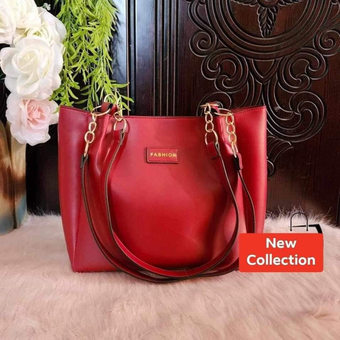 Signature Classic মেয়েদের শোল্ডার টোট ব্যাগ - মেরুন
