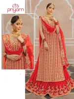Women's Semi-Stitched Georgette Party Dress with Embroidered Skirt