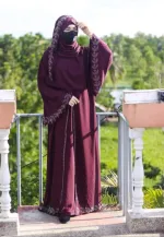 Stone Koti Borka Full Set with Hijab, Attached Koti, 6 Colours
