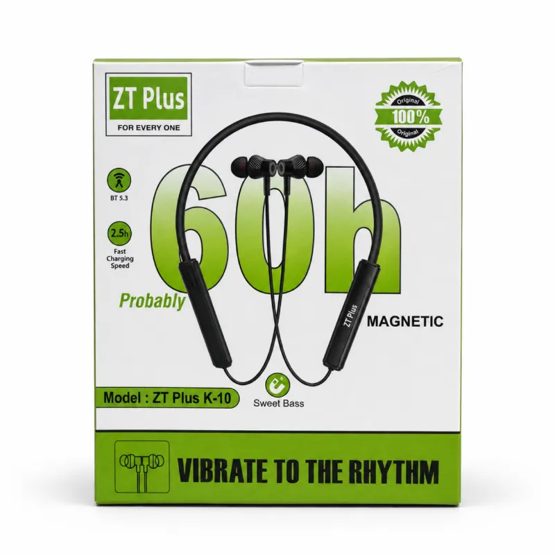 ZT Plus K-10 ওয়্যারলেস ব্লুটুথ নেকব্যান্ড 60H