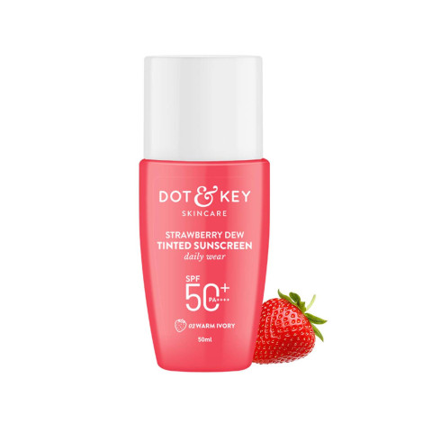 Dot & Key Strawberry Tinted Sunscreen SPF50+ PA+++ - 02 Warm Ivory 50ml (India)