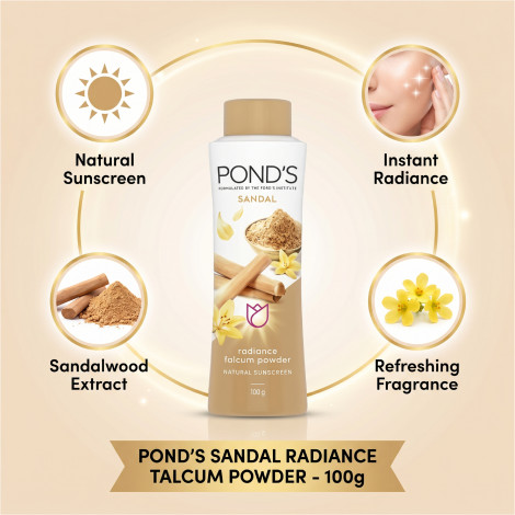 Pond's Sandal Radiance ট্যালকম পাউডার 100g