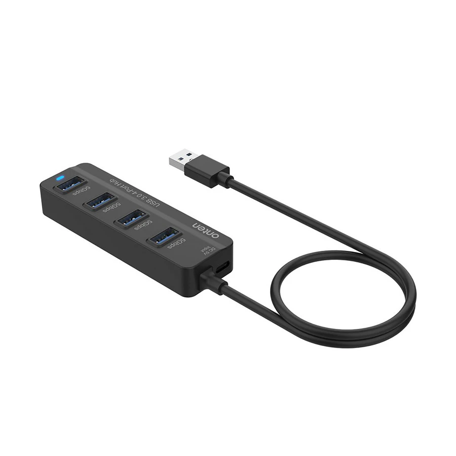 Onten OTN-2305 USB Male to Quad USB Female Hub Black