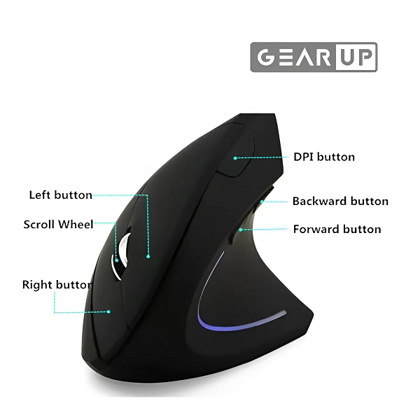 GearUP WM50 এরগনোমিক ব্লুটুথ ওয়্যারলেস ভার্টিক্যাল মাউস