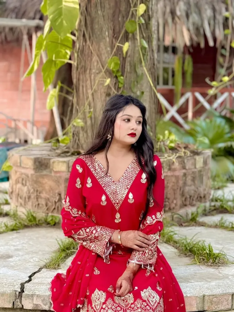 Fox Georgette Sequin Three Piece with Sharara, 6 Colours