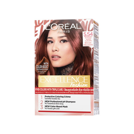 L'Oreal Excellence হেয়ার কালার - 5.54 Intense Warm Auburn (লালচে-বাদামি শেড)