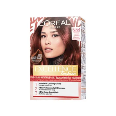 L'Oreal Excellence হেয়ার কালার - 5.54 Intense Warm Auburn (লালচে-বাদামি শেড)