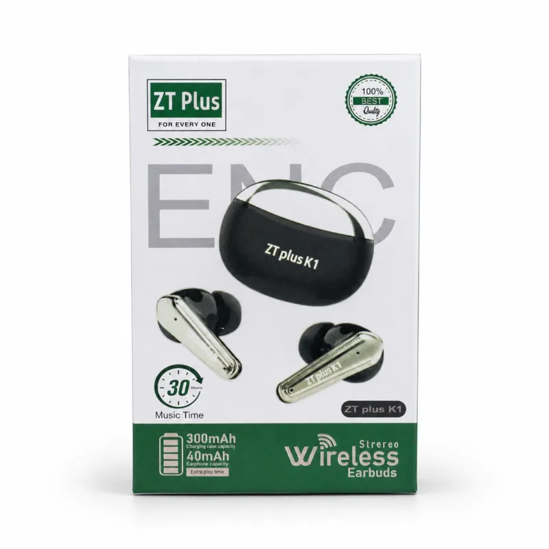 ZT Plus K1 ট্রু ওয়্যারলেস স্টেরিও হেডসেট (TWS ইয়ারবাড)