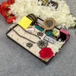 হাফ সিল্ক জামদানি শাড়ি কম্বো সেট - অফ-হোয়াইট