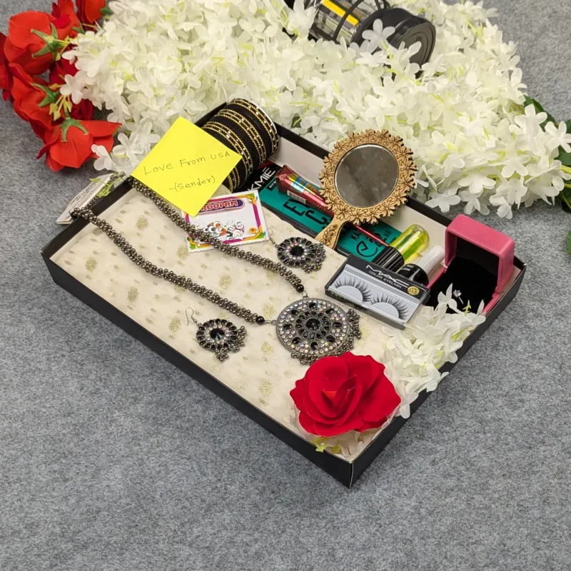 হাফ সিল্ক জামদানি শাড়ি কম্বো সেট - অফ-হোয়াইট