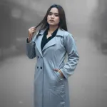 মেয়েদের স্টাইলিশ ওভারকোট – বেল্টসহ লং কোট