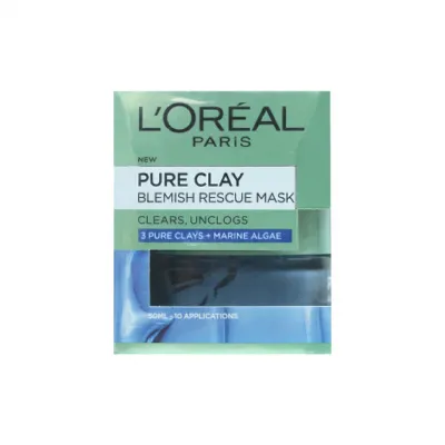 L'Oreal পিওর ক্লে ব্লেমিশ রেসকিউ ফেস মাস্ক 50ml
