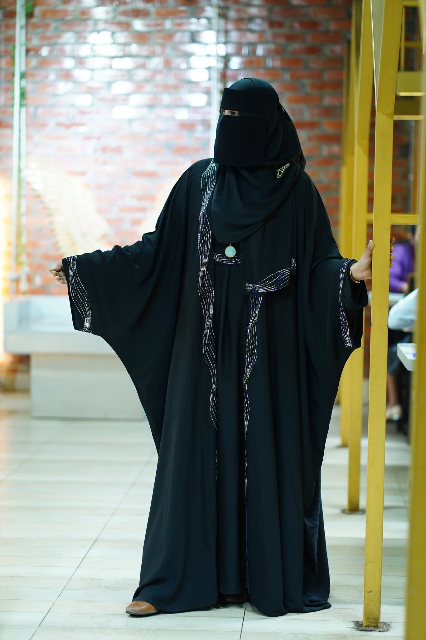 Party Borka 5 Piece Set with Koti, Inner, Hijab, Niqab and Belt