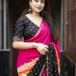 Women's Chanduri Silk Digital Print Saree with Blouse, 12.5 Haath