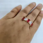 রঙিন জেমস্টোন বসানো গোল্ডেন রিং