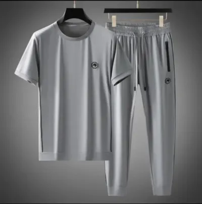 Men's Screen Print Mesh Jersey Top and Trouser Combo, M to XL
