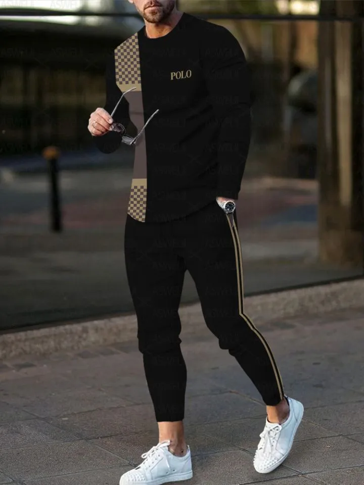 Men's 160 GSM Mesh Jersey Full Sleeve T-Shirt and Trouser Set