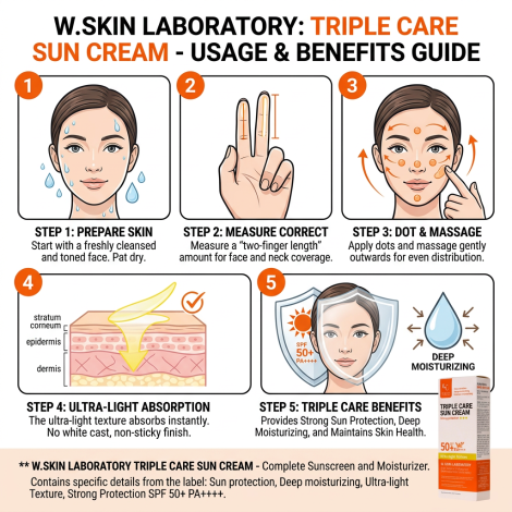 W.Skin Laboratory ট্রিপল কেয়ার সান ক্রিম SPF50+ PA+++ 60g