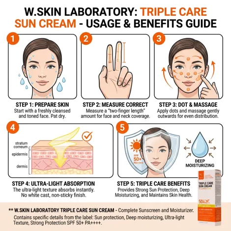 W.Skin Laboratory ট্রিপল কেয়ার সান ক্রিম SPF50+ PA+++ 60g