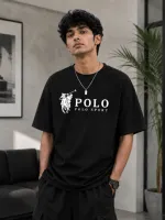 Men's Pure Cotton Drop Shoulder T-Shirt with DTF Print