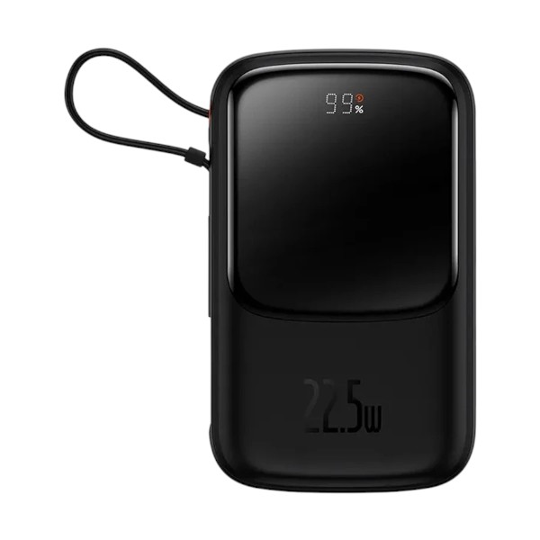 বেসাস PPQD060101 কিউপাও প্রো ১০০০০mAh ব্ল্যাক ২২.৫W টাইপ-সি পাওয়ার ব্যাংক