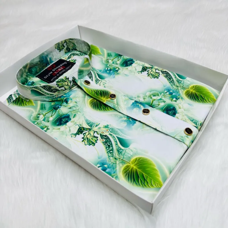 Men's Digital Print Panjabi, Snap Button Front, 6 Colours