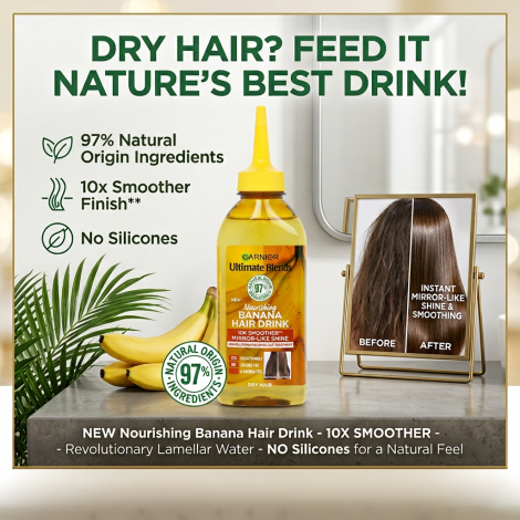 Garnier Ultimate Blends নারিশিং ব্যানানা হেয়ার ড্রিংক 200ml