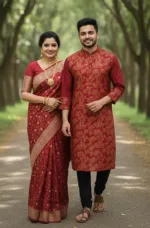 Silk Saree and Dhupian Panjabi Couple Set for Special Occasions