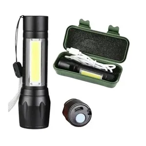 USB চার্জিং পাওয়ারফুল ফ্ল্যাশলাইট 3800LM XPE COB LED টর্চ লাইট