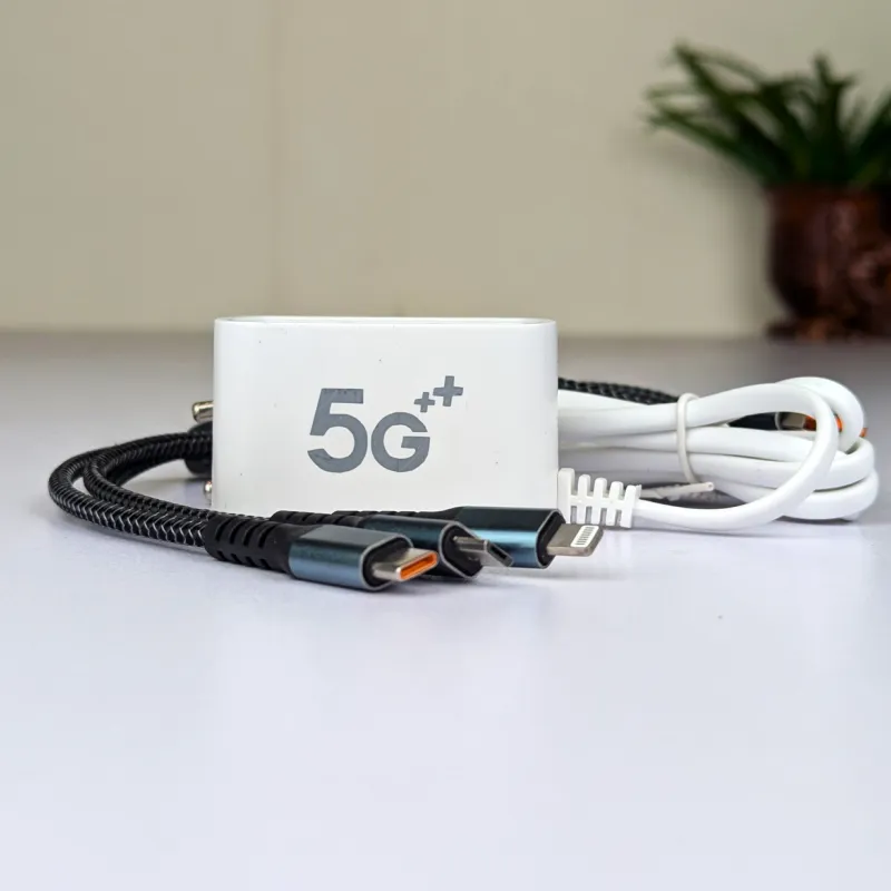6-in-1 চার্জিং সেট: 6 পোর্ট USB চার্জার ও 3-in-1 ফাস্ট ক্যাবল