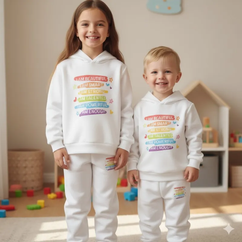 Baby Hoodie and Pant Set, One Side Brush, Sizes 1-2Y to 9-10Y