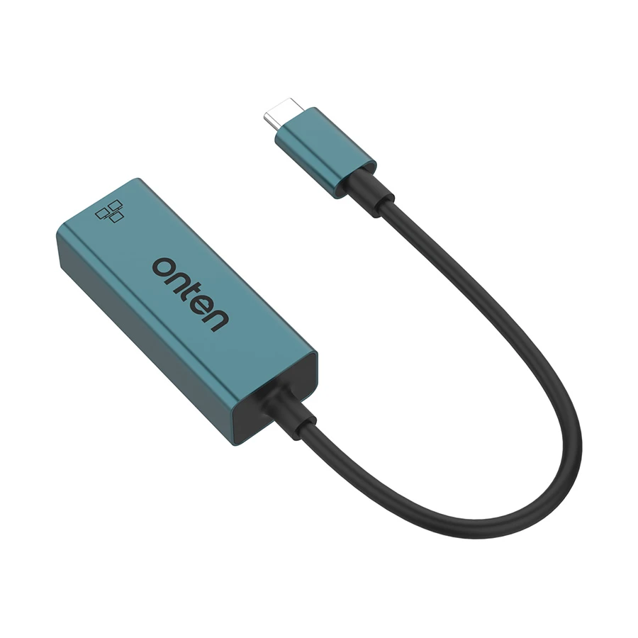 Onten OTN-9598D USB Type-C Male to LAN Female Crystal Teal Converter