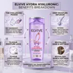L'Oreal Hydra Hyaluronic শ্যাম্পু 400ml, ডিহাইড্রেটেড চুলের জন্য