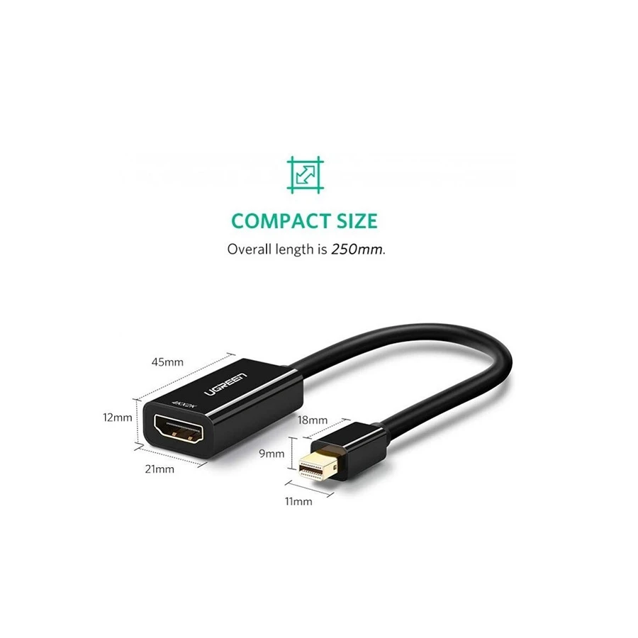 UGREEN MD112 40360 Mini DisplayPort to HDMI 4K Converter Black