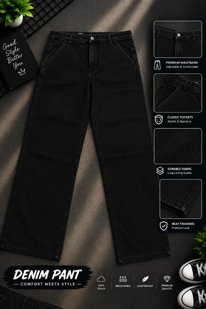 Men's Semi Baggy Cargo Denim Pant, Waist 28 to 36