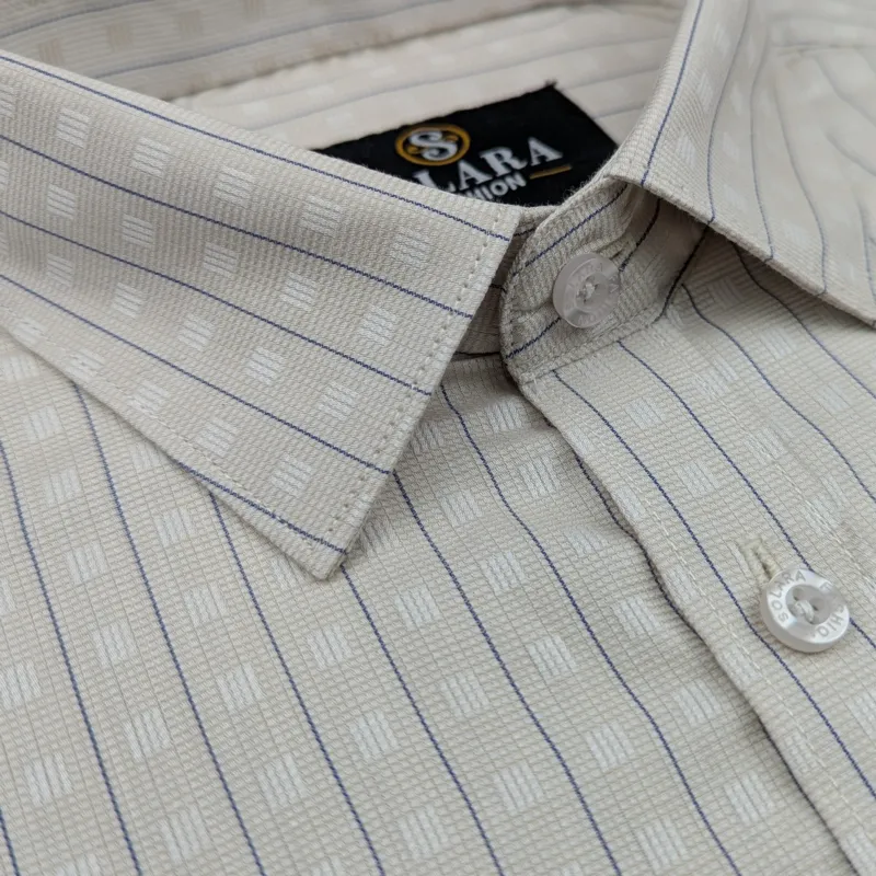ছেলেদের ফরমাল স্ট্রাইপ শার্ট (99% কটন, S-XXL)