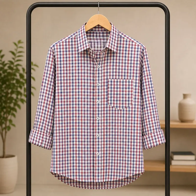Men's Oxford Cotton Formal Check Shirt, Sizes M to XXL