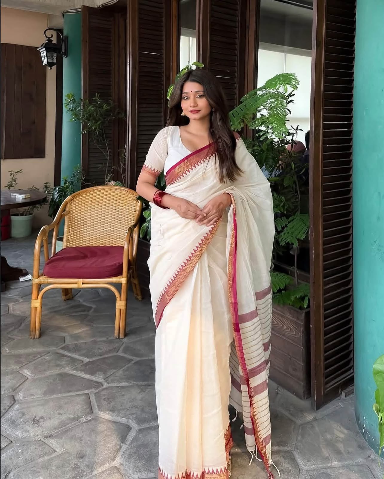 Afsan Print Saree, 12 Haath, with Tassel Anchal and Blouse Piece
