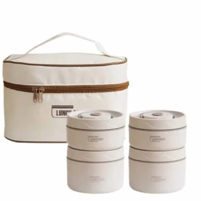 4 Pcs Round Lunch Box Set