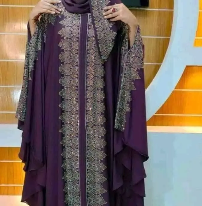 আরাবিয়া ফুল স্টোন ওয়ার্ক বোরকা হিজাবসহ, চেরি কাপড়