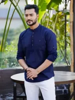 Men's Solid Colour Sakura Cotton Katua, Sizes M to XXL