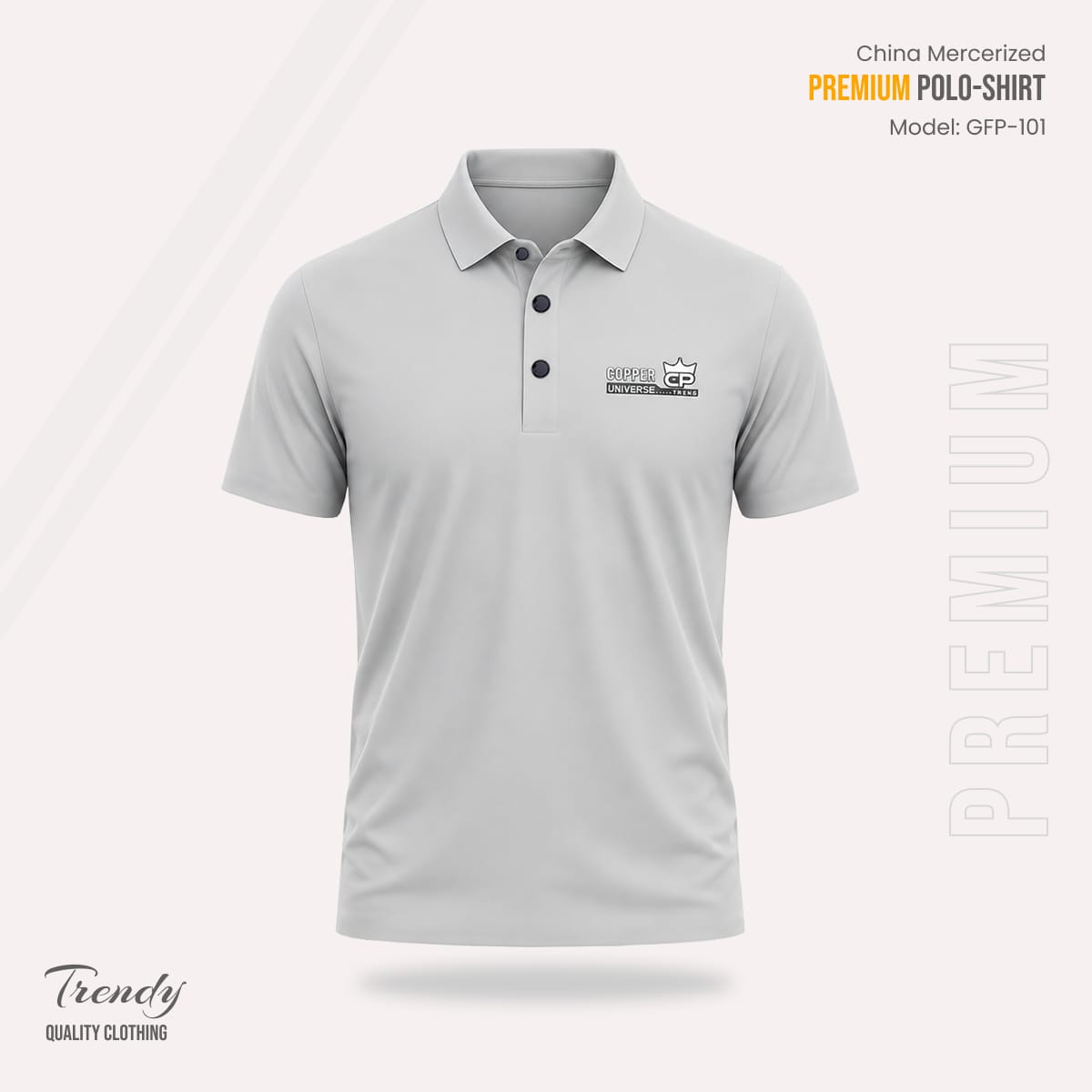 Men's Mercerized Fabric Polo Shirt, Size XL, 2 Colours