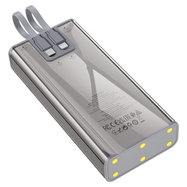 Hoco J104A 22.5W 20000mAh ফাস্ট চার্জিং পাওয়ার ব্যাংক বিল্ট-ইন কেবলসহ
