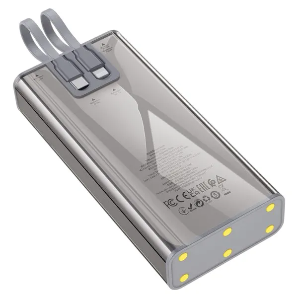 Hoco J104A 22.5W 20000mAh ফাস্ট চার্জিং পাওয়ার ব্যাংক বিল্ট-ইন কেবলসহ