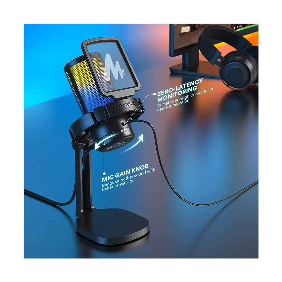 Maono DGM20 RGB GamerWave Black Condenser USB Gaming Wired Microphone