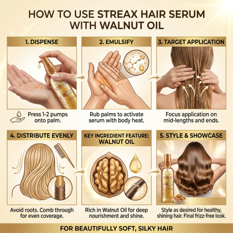 Streax Vitalized With Walnut Oil Hair Serum 55ml (Bangladesh)