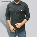 ছেলেদের ফ্যাশনেবল ক্যাজুয়াল শার্ট – কালো