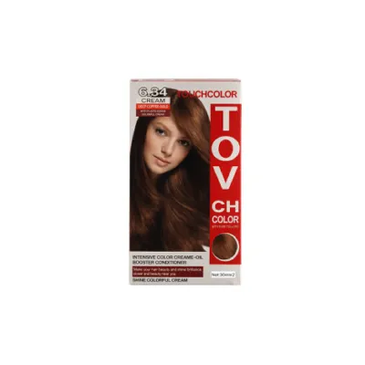 Tovch হেয়ার কালার 30ml*2 - 6.34 ডিপ কপার গোল্ড